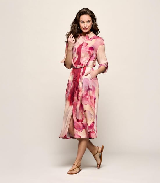 Kleid mit Bowie-Print, Rosa - Image 6