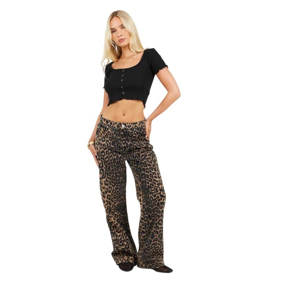 Brave Soul - kurzes T-Shirt für Damen, Wellensaum (Schwarz) - Image 1