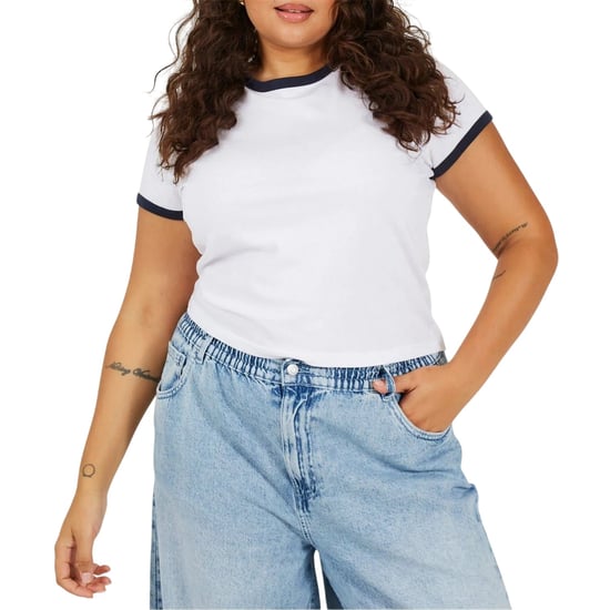 Brave Soul - T-Shirt für Damen, Rundhalsausschnitt, Plus (Weiß/Marine) - Image 2