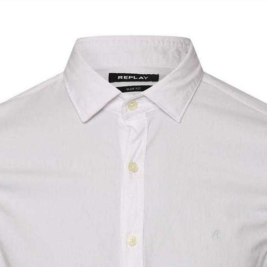 Replay - Button-Down-Hemd für Herren, Schmal, Langärmlig (Weiß) - Image 4