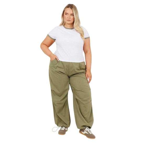 Brave Soul - T-Shirt für Damen, Rundhalsausschnitt, Plus (Weiß/Khaki) - Image 1