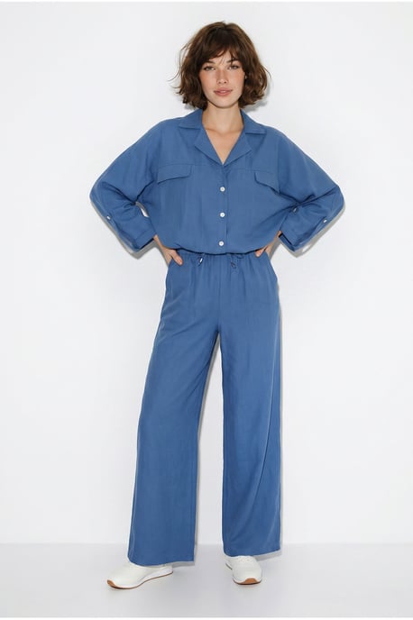 Zweiteiliges Crepe-Blusen-Set mit weitem Bein - Image 1