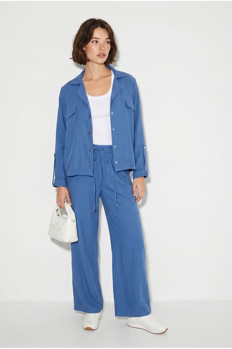 Zweiteiliges Crepe-Blusen-Set mit weitem Bein - Image 3