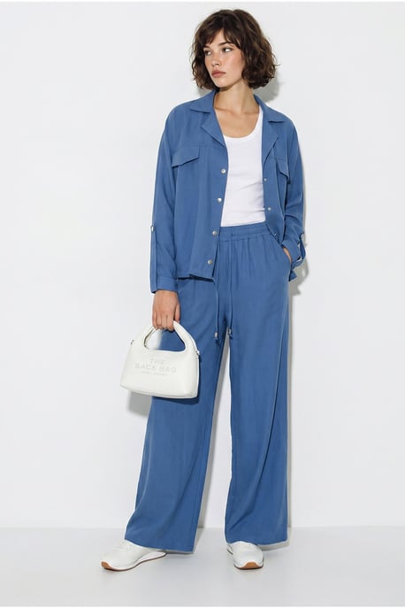 Zweiteiliges Crepe-Blusen-Set mit weitem Bein - Image 4