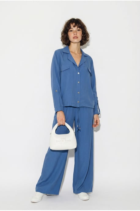 Zweiteiliges Crepe-Blusen-Set mit weitem Bein - Image 5