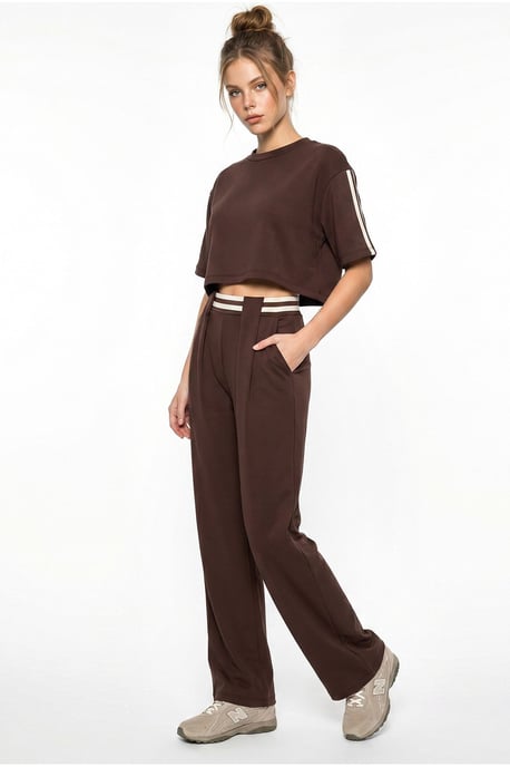 2-teiliges Set mit Rundhals-T-Shirt und weit geschnittenen Hosen - Image 2