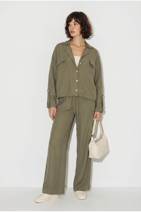 Zweiteiliges Crepe-Blusen-Set mit weitem Bein - Image 5