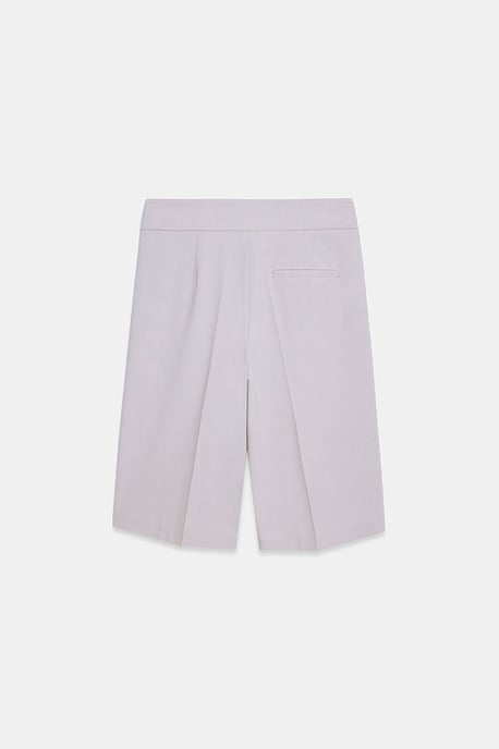 Hochtaillierte, weit geschnittene, maßgeschneiderte Shorts mit Gürtel - Image 6