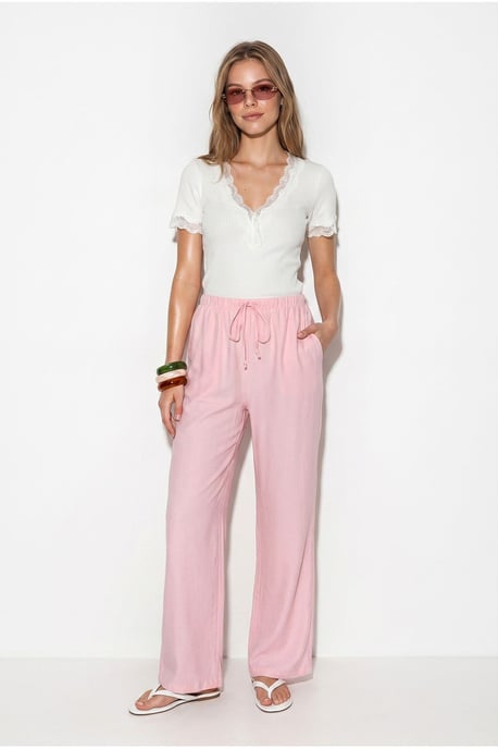 Damen-Hosen mit weitem Bein aus Krepp - Image 1