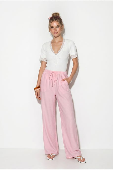 Damen-Hosen mit weitem Bein aus Krepp - Image 2