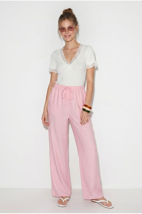 Damen-Hosen mit weitem Bein aus Krepp - Image 3