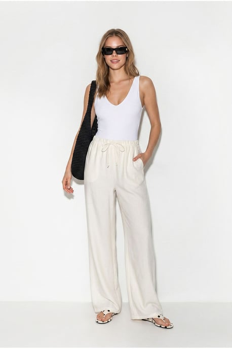 Damen-Hosen mit weitem Bein aus Krepp - Image 1