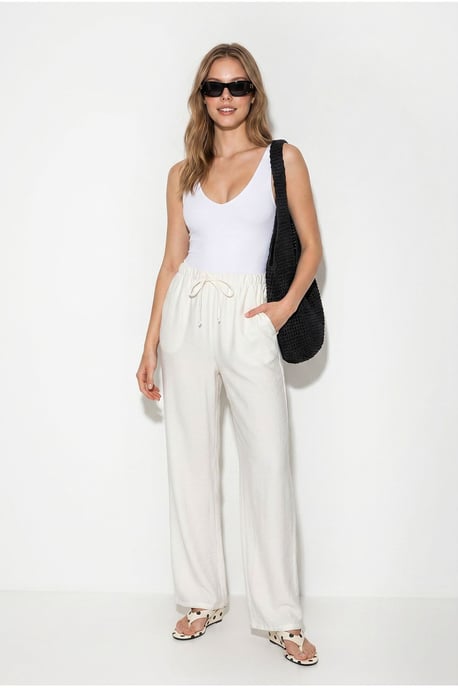 Damen-Hosen mit weitem Bein aus Krepp - Image 4