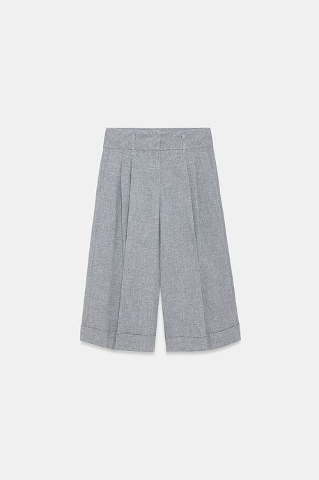 Hochgeschnittene Faltweite Capri-Hose mit weitem Bein - Image 5