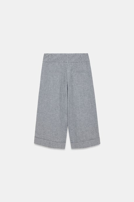 Hochgeschnittene Faltweite Capri-Hose mit weitem Bein - Image 6