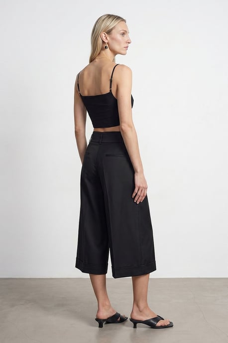 Hochtaillierte weite Crepe-Culottes - Image 2