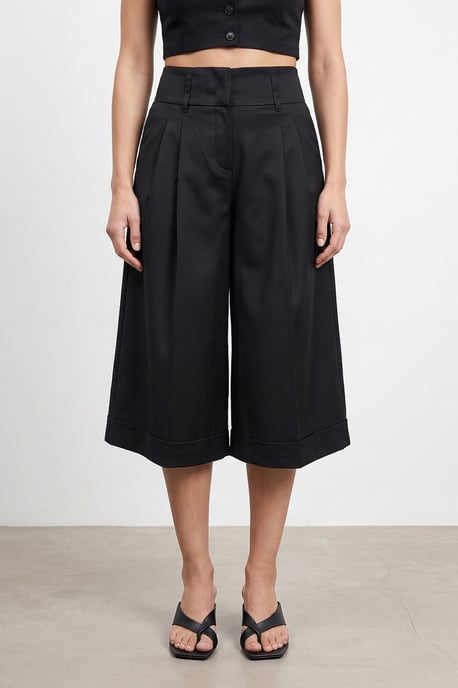 Hochtaillierte weite Crepe-Culottes - Image 3