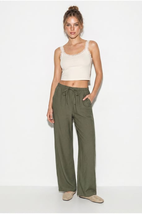 Damen-Hosen mit weitem Bein aus Krepp - Image 2