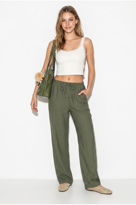 Damen-Hosen mit weitem Bein aus Krepp - Image 3