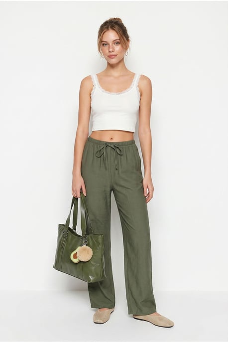 Damen-Hosen mit weitem Bein aus Krepp - Image 4