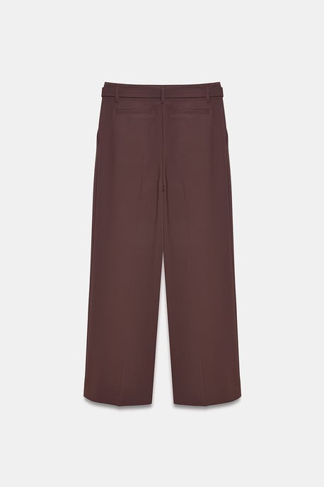 Hose aus Krepp mit weitem Bein und Gürtel - Image 6