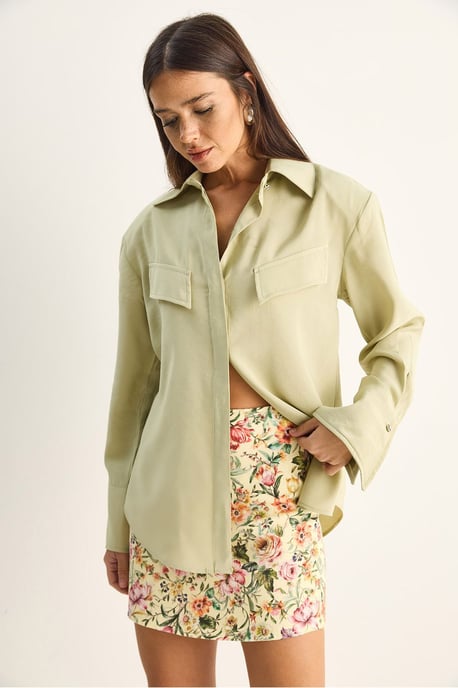 Damen Regular-Fit Woven Crepe Hemd - Image 2
