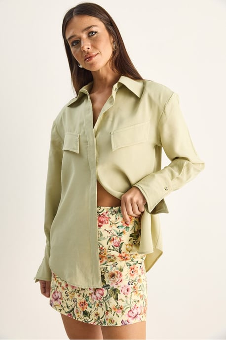 Damen Regular-Fit Woven Crepe Hemd - Image 5