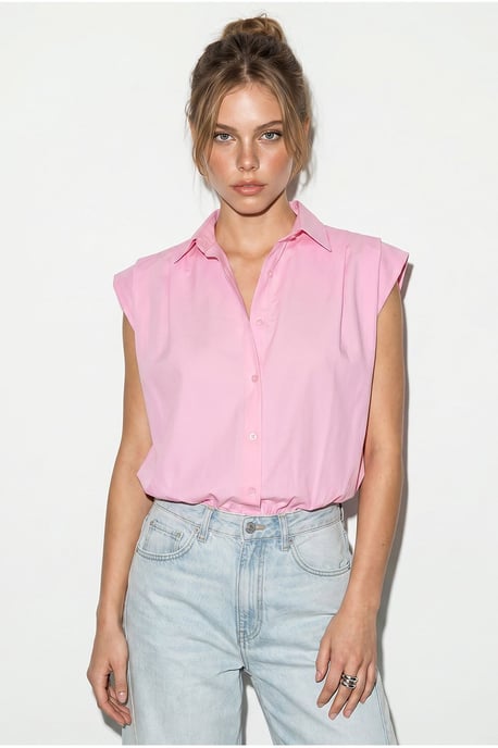 Damen ärmelloses gekürztes Popeline-Shirt - Image 3