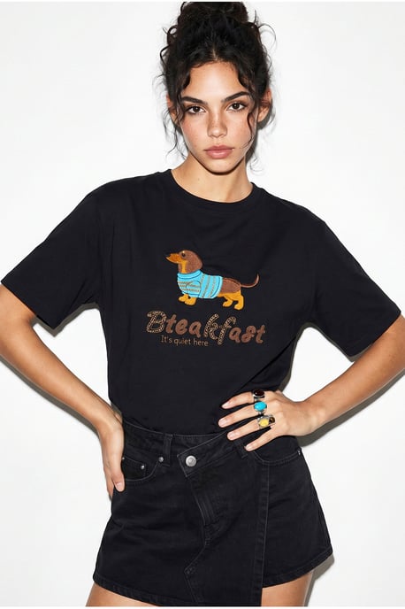 Übergrößen Bedrucktes Baumwoll-Jersey T-Shirt - Image 4