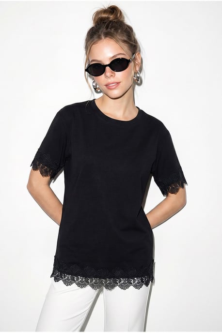 Übergroßes Rundhals-Cotton-T-Shirt - Image 1