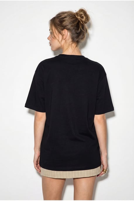 Übergroßes Besticktes Pailletten Crew-Neck T-Shirt - Image 5