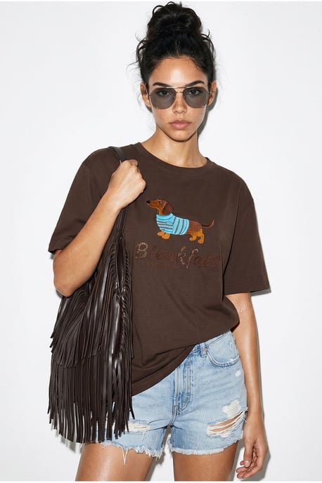 Übergrößen Bedrucktes Baumwoll-Jersey T-Shirt - Image 1
