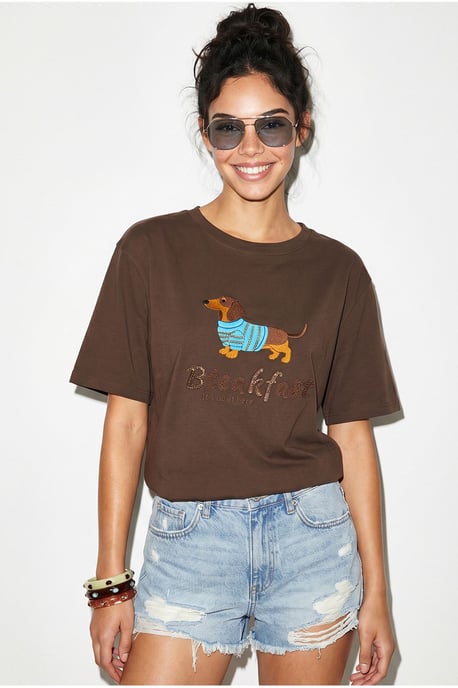 Übergrößen Bedrucktes Baumwoll-Jersey T-Shirt - Image 3