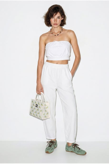 Elastische Taillen-Straight-Leg-Hosen mit Taschen - Image 1