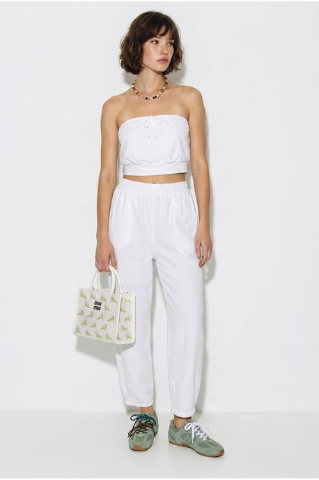 Elastische Taillen-Straight-Leg-Hosen mit Taschen - Image 2