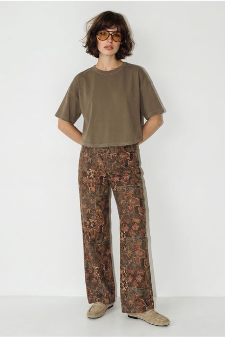 Hochtaillierte Paisley-Print Jeans mit geradem Bein - Image 5