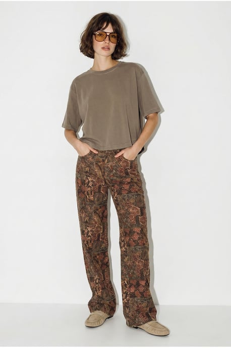 Hochtaillierte Paisley-Print Jeans mit geradem Bein - Image 6