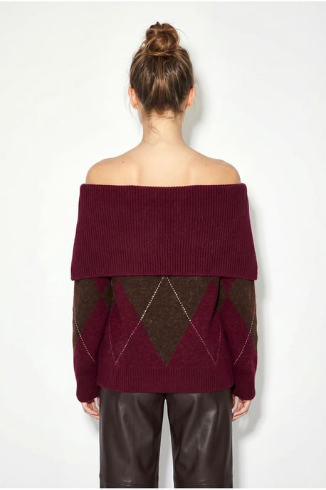 Madonna-Kragen Strickpullover mit Baklava-Muster - Image 5