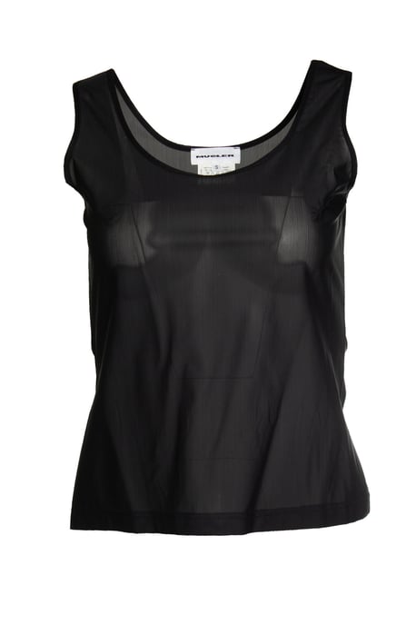 Mugler, transparentes Top in Schwarz - Image 1