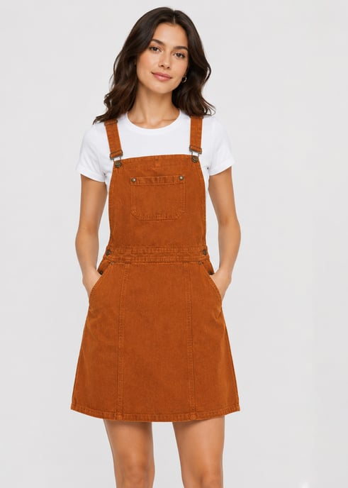 Latzkleid aus rustikalem Wildleder - Image 1