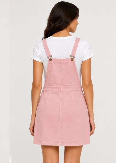 Nudefarbenes Latzkleid aus Wildleder - Image 2