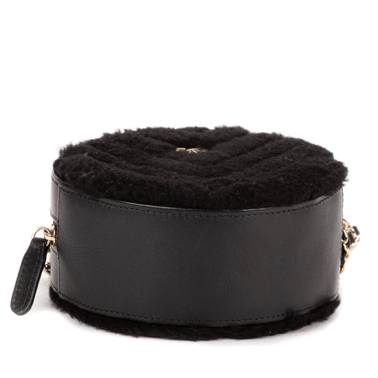 CC Shearling Chevron Round Crossbody Schultertasche - Image 6