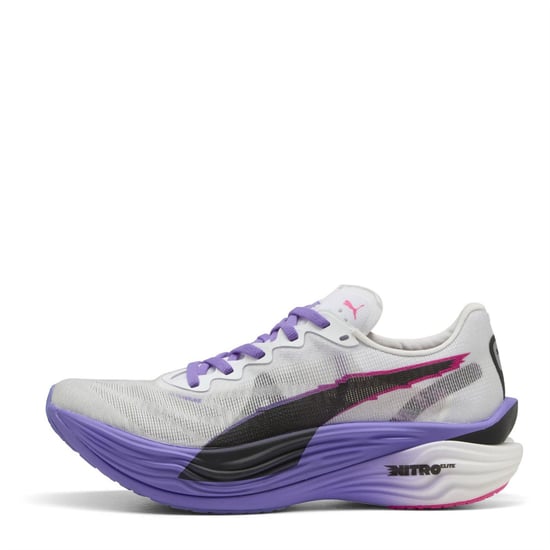Damen Puma Deviate Nitro Elite 3 Digitokyo Laufschuhe in Weiß/Violett - Image 2