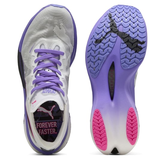 Damen Puma Deviate Nitro Elite 3 Digitokyo Laufschuhe in Weiß/Violett - Image 3