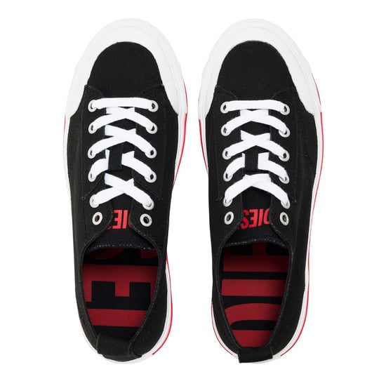Diesel - "Athos" Sneaker für Damen, Canvas (Schwarz/Weiß) - Image 4