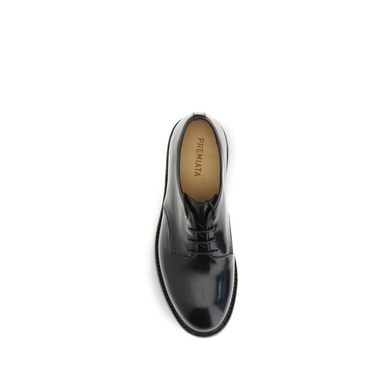 Premiata Schwarze Kalbsleder Bos Taurus Oxfords Und Derbys - Image 4