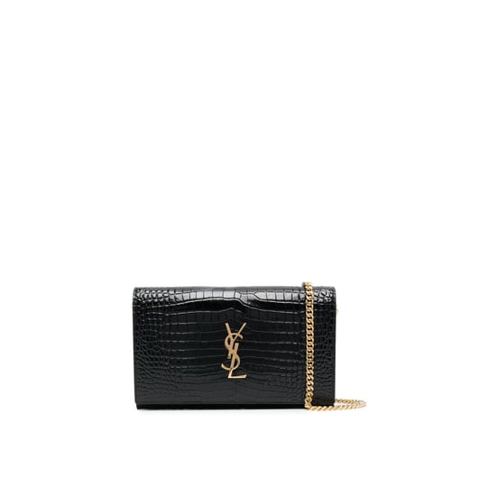 Saint Laurent Cassandre Kettenportemonnaie aus Leder in Krokodilprägung - Image 1