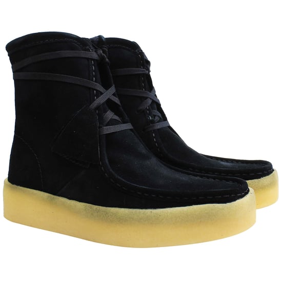 Clarks Wallabee Cup Damen Schwarze Hohe Stiefel - Image 2