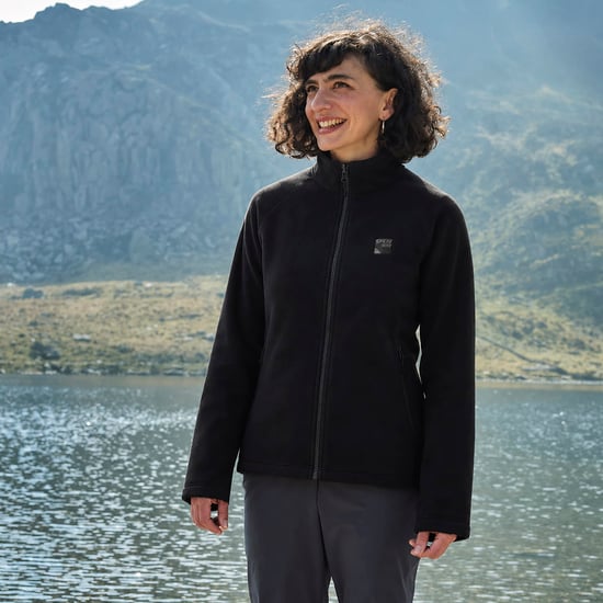 Damen leichte Fleecejacke mit Reißverschlusstaschen und tailliertem warmen Kragen - Image 5