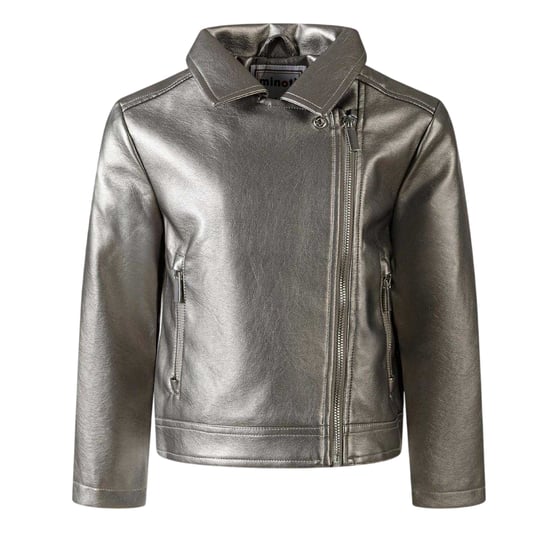 Minoti - Bikerjacke für Mädchen, Metallic (Silber) - Image 2